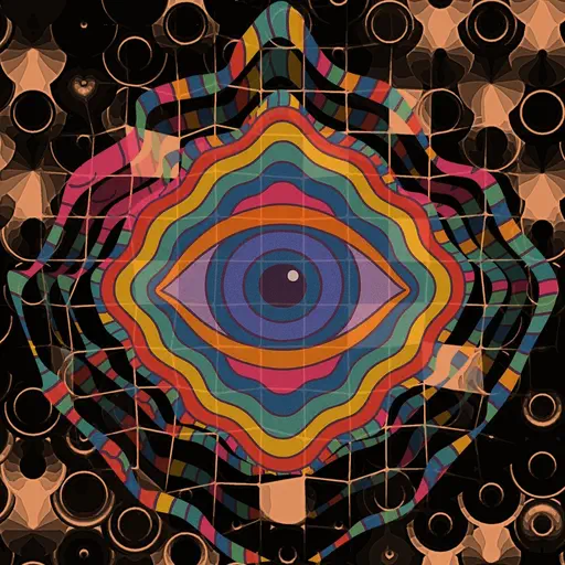 imagen de un ojo con efecto psicodélico
