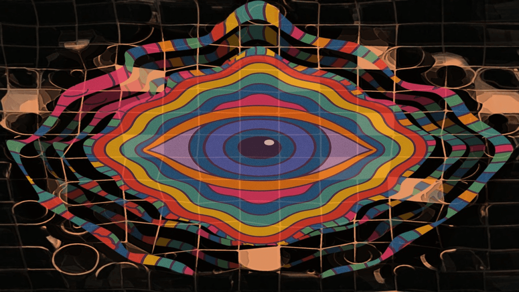 dibujo de un ojo con muchos colores