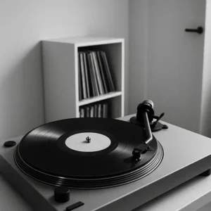 imagen de una tornasola con un disco de vinilo