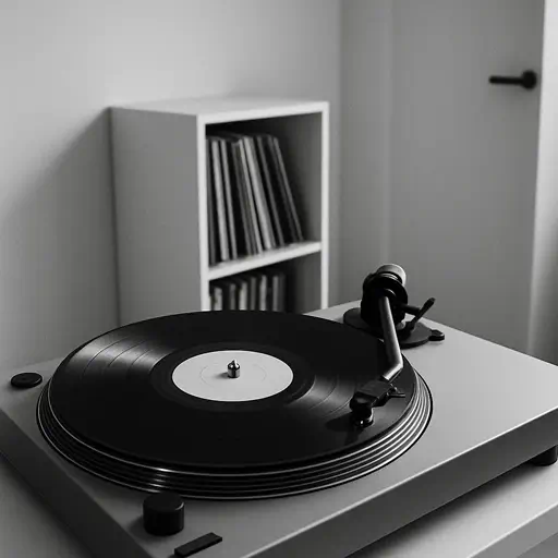 imagen de una tornasola con un disco de vinilo