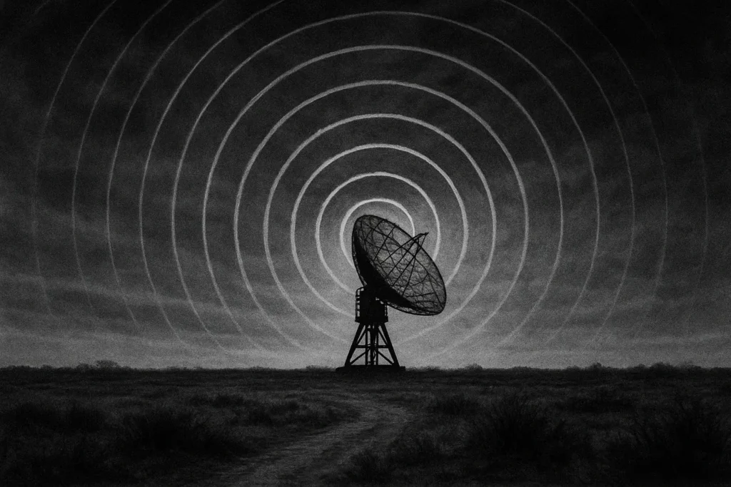 imagen blanco y negro de un radar